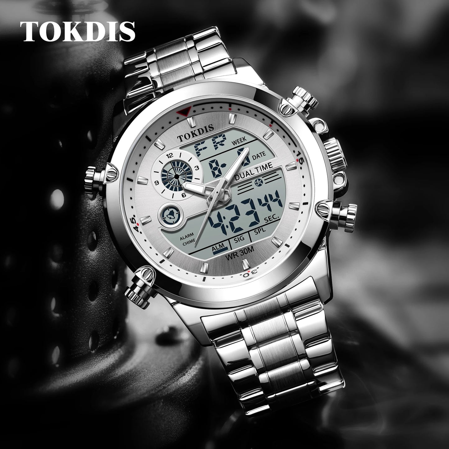 Relogio Masculino Fashion Business Watches For Men Waterproof Luxury Mens Dual Display Quartz Wristwatch Analog Sports Watch Man