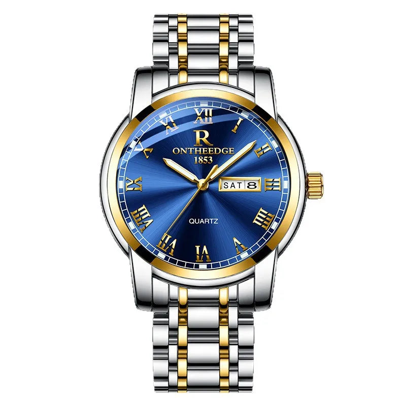 、RuiZhiYuan Swiss Fashion Watch - Waterproof Luminous Men's Alloy Quartz Watch, High-Value Business Dress Watch