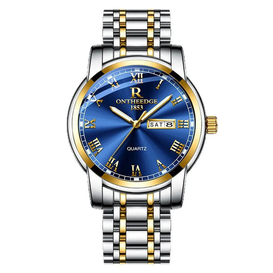 、RuiZhiYuan Swiss Fashion Watch - Waterproof Luminous Men's Alloy Quartz Watch, High-Value Business Dress Watch