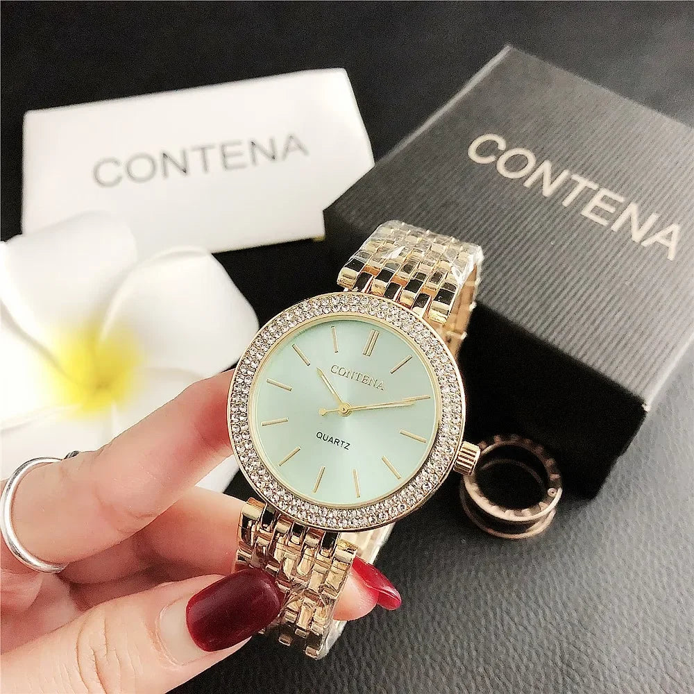 New Fashion Luxury Ladies Watches for Women Luxury Brand Stainless Steel Roman Numeral Watch Relogio Feminino