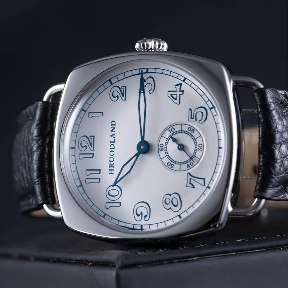 Hruodland 2024 New Retro Men's Automatic Mechanical Watches F028 Stainless steel brown leather Waterproof 10Bar reloj hombre