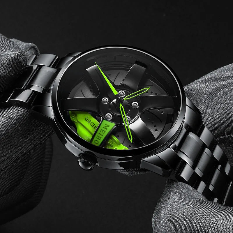 2025 Top Men Leather Watches Men Car Wheel Hub Stainless Steel Quartz Watch For Mens Military Sports Watch Relogio Masculino
