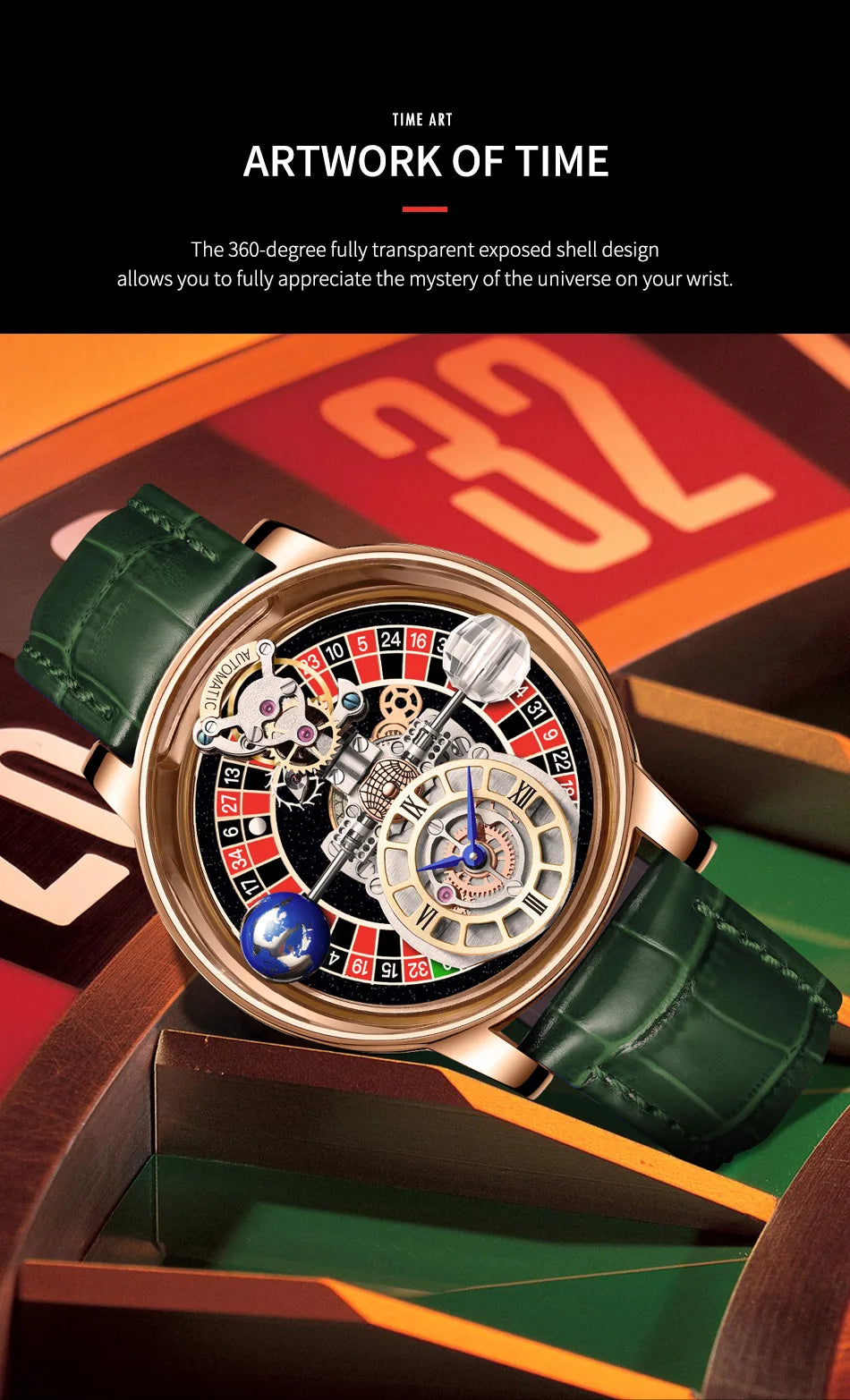 Las Vegas Roulette PINDU DESIGN Mens Watches Top Brand Luxury Astronomia Quartz Watch Montre Homme