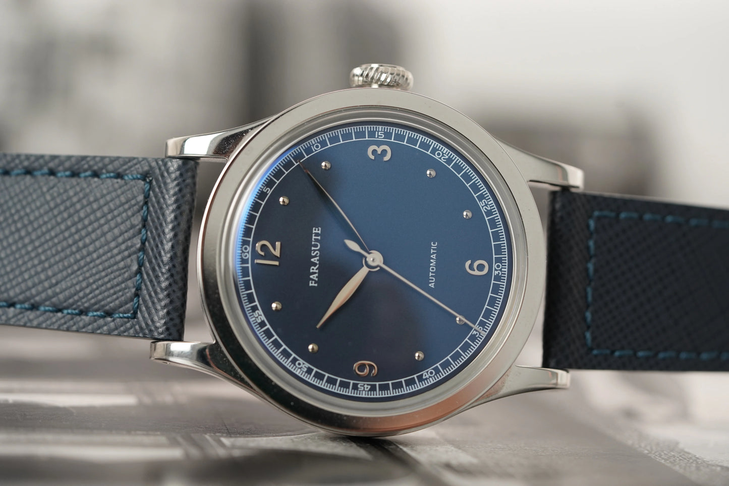 FARASUTE New Retro Japan 821A Automatic Mechanical Movement Wristwatch For Men Simple 5Bar Waterproof Watch Men reloj hombre