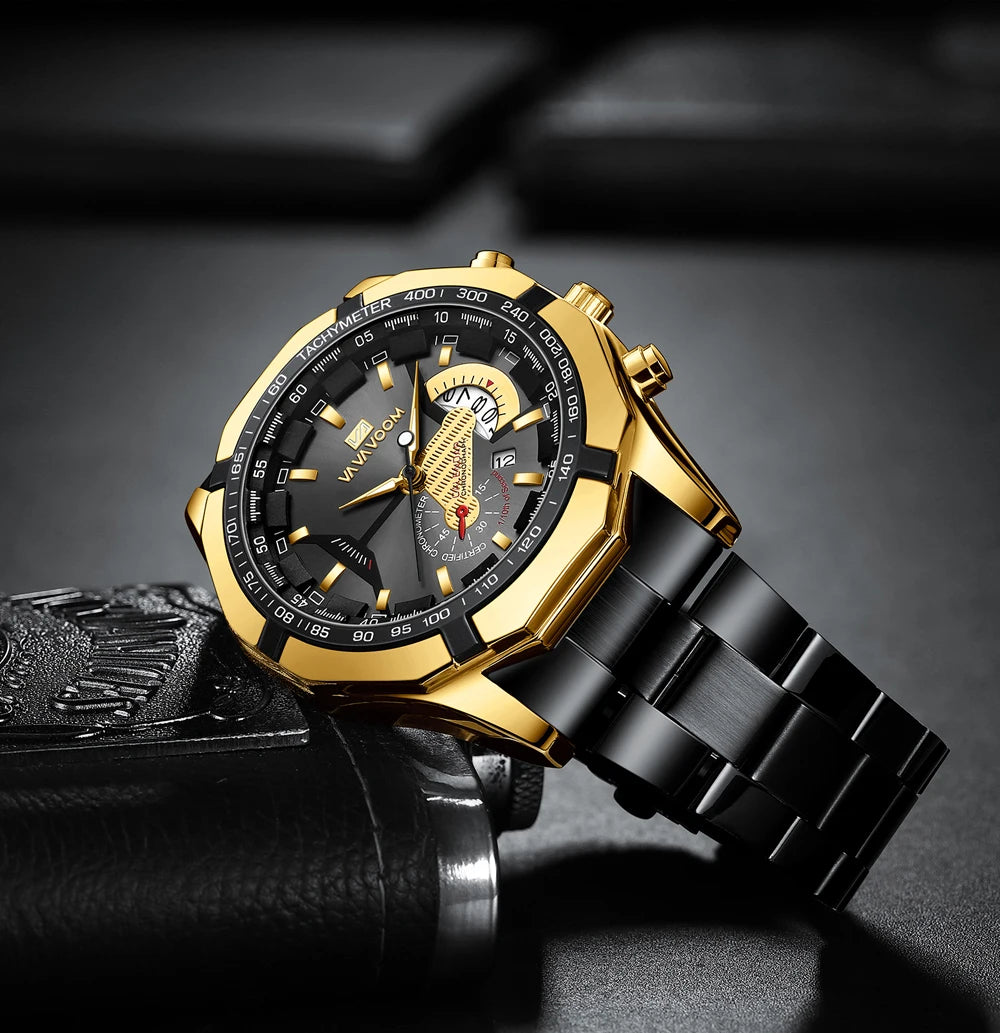 2023 Top Brand Luxury Watch Fashion Selling Gold Sports Casual Quartz  Travel Wristwatch Waterproof Mens Clock Relogio Masculino