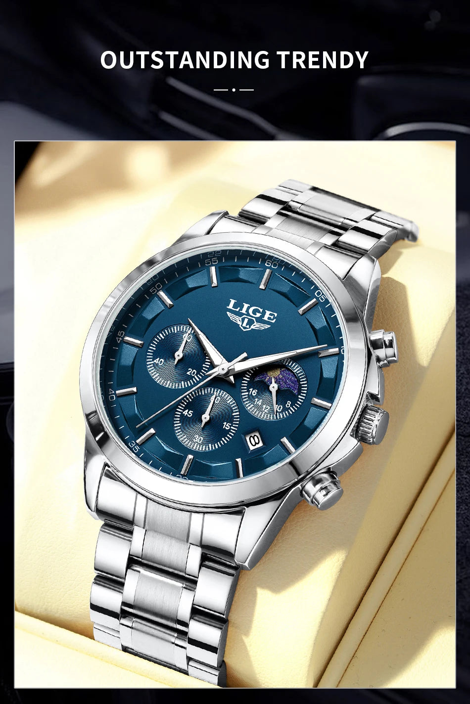 LIGE 2025 New Luxury Mens Watch Fashion Business Quartz Wristwatches Sports Waterproof Luminous Steel Watches Men Reloj Hombre