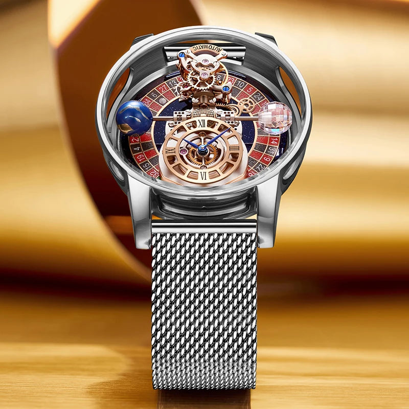 Relogio PINDU Fixed Roulette Watch Latest Design Quartz Watch Men Waterproof Leather Man Wristwatch Upgraded Version