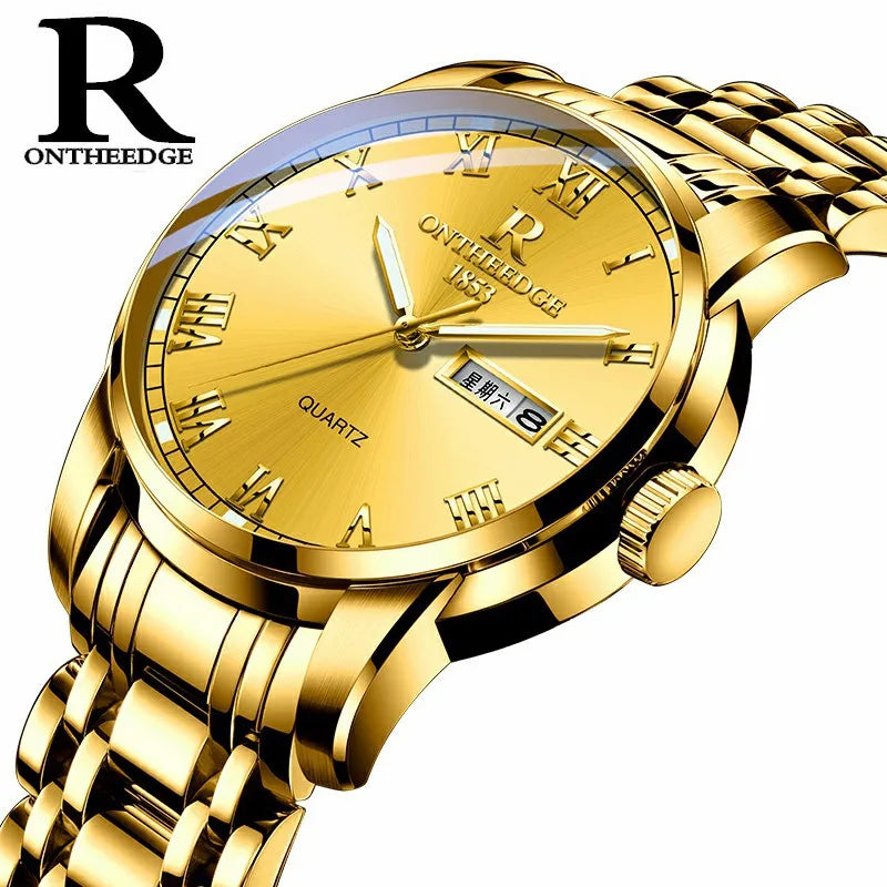 、RuiZhiYuan Swiss Fashion Watch - Waterproof Luminous Men's Alloy Quartz Watch, High-Value Business Dress Watch