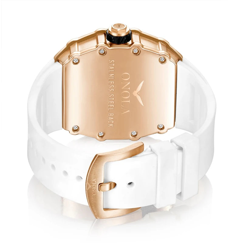 2022 New Men's Watch ONOLA Fashion Luxury Diamond Inlaid Design Quartz Waterproof Tape Watches Men Relogio Masculino Clock