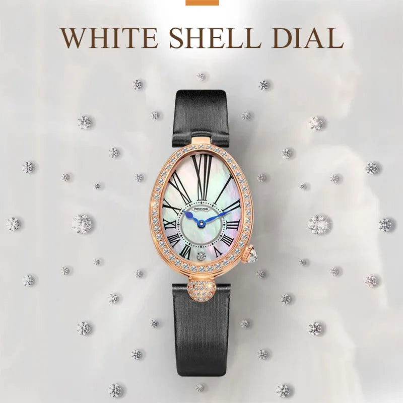 ROCOS Luxury Brand Woman Watch High Quality Fashion Oval Ladies Fashion Quartz watches Leather Waterproof  Watch for Women R0233