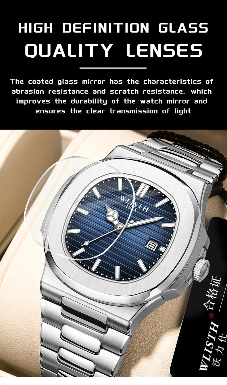 2025 Top Brand Mens Watches Luxury Men Sport Wristwatch Business Waterproof Luminous Fashion Quartz Watch Male with Calendar