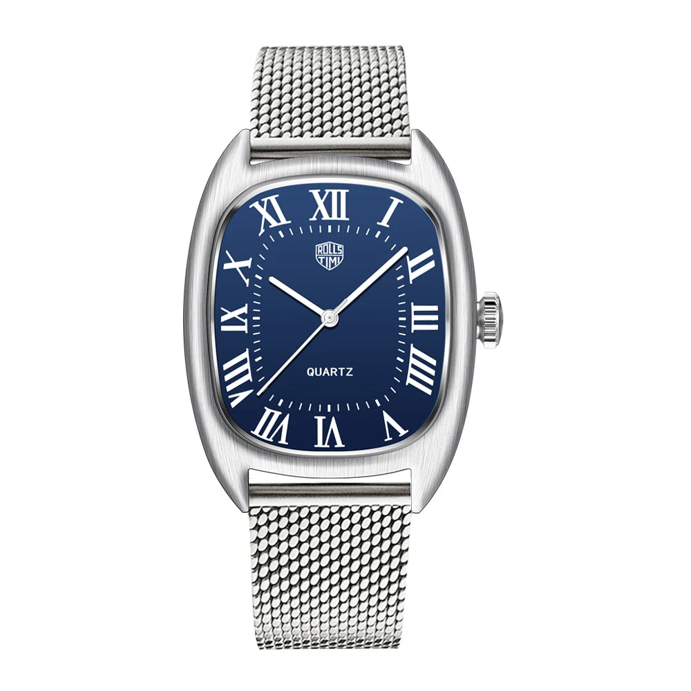 RollsTime 2026 New Mens Watches Top Brand Luxury Man Quartz Watch For Men Waterproof Sports VH31 Wristwatches Leather Clock Gift