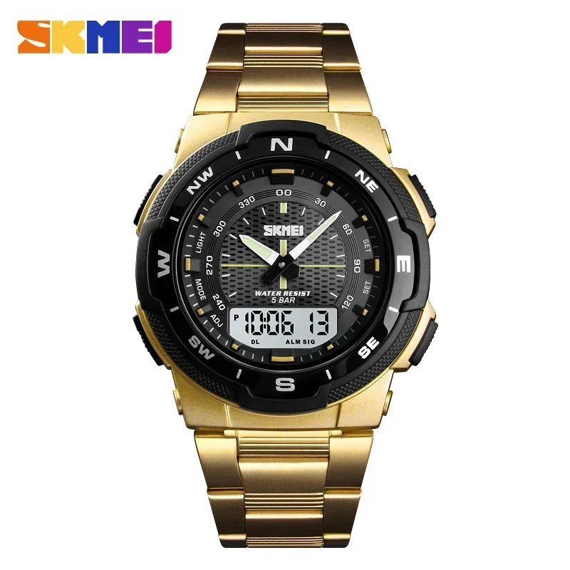 SKMEI 1370 Luxury Full Steel Business Waterproof Watch Relogio Masculino Watch Men Fashion Sport Quartz Clock Mens Watches