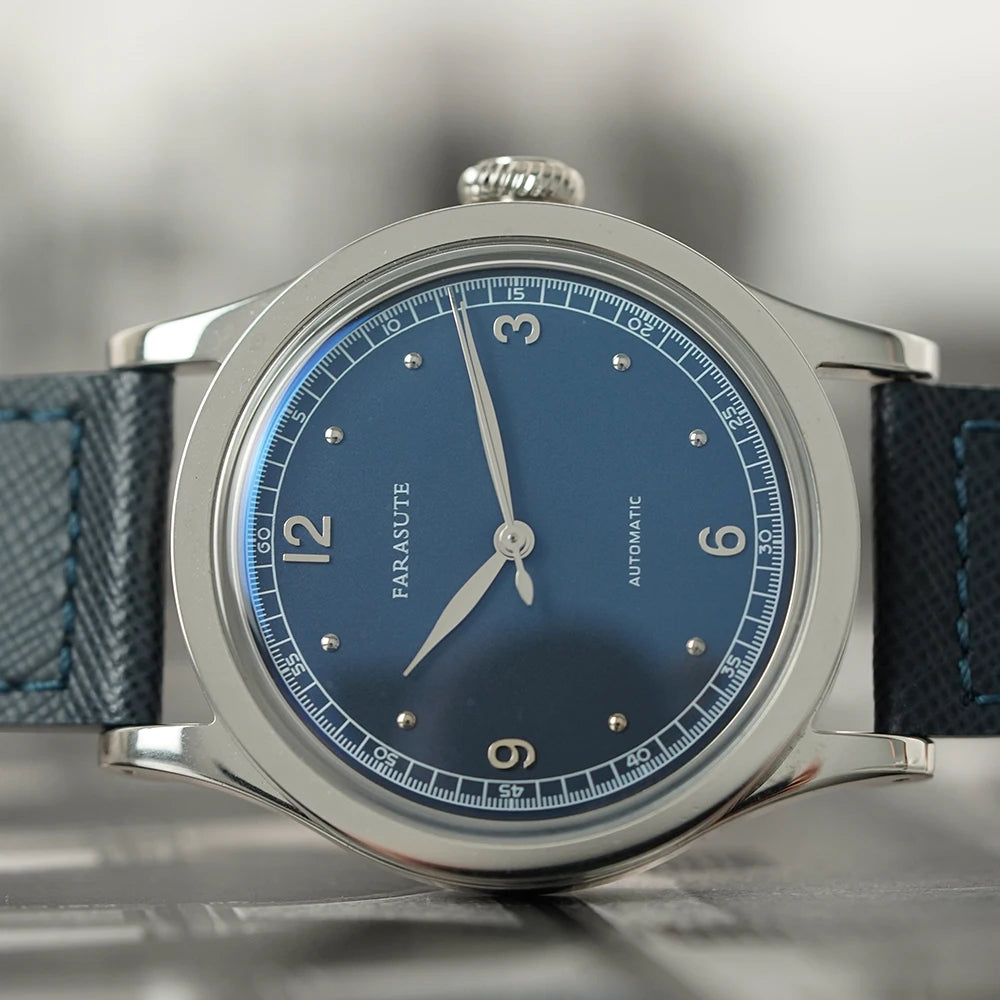 FARASUTE New Retro Japan 821A Automatic Mechanical Movement Wristwatch For Men Simple 5Bar Waterproof Watch Men reloj hombre