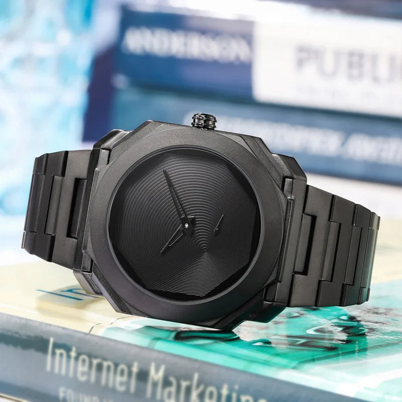 New Watches for Men Luxury Stainless Steel Unique Octagonal Dial Waterproof Quartz Wristwatches Relogio Masculino Drop Shipping