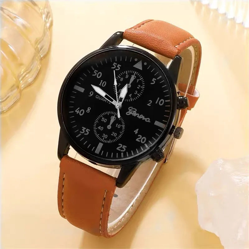 New Mens Watches Luxury Male Clock Fashion Sport Quartz Wristwatch for Man Casual Leather Belt Male Clock Relogio Masculino
