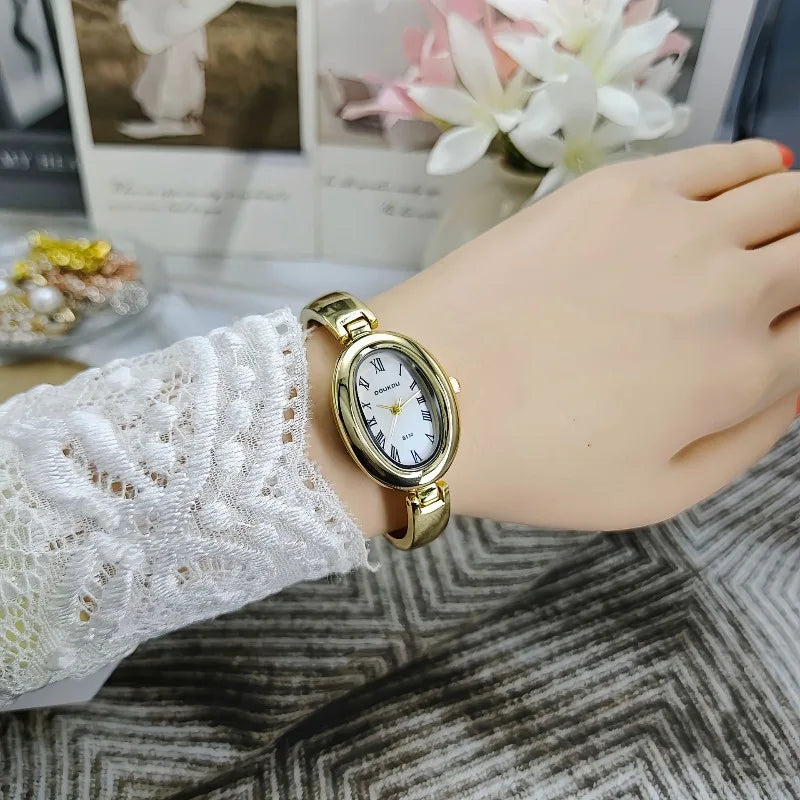 Famous Brand Women Oval Dial Quartz Watches Luxury Ladies Bracelet Strap Wristwatch Relogio Montre Femme Dropshipping Clock