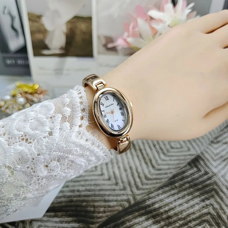 Famous Brand Women Oval Dial Quartz Watches Luxury Ladies Bracelet Strap Wristwatch Relogio Montre Femme Dropshipping Clock