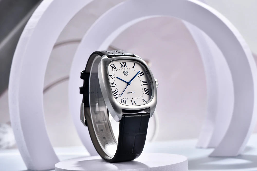 2025 New RollsTime Men's Watches Quartz Wristwatches Top Brand Luxury Watch For Men VH31 Sports Waterproof Leather Clock Reloj