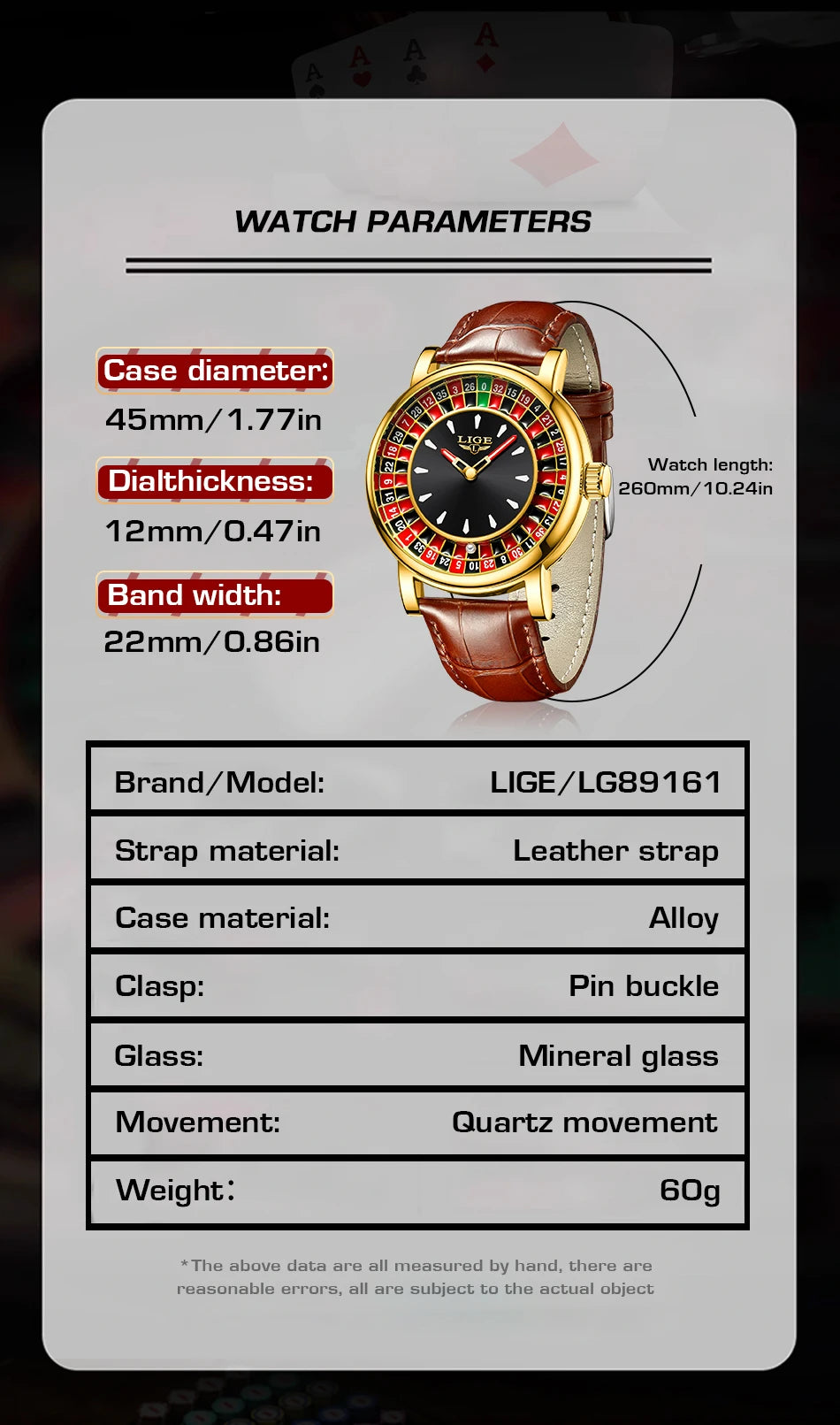 LIGE Creative Luxury Watches men Roulette Game Dial Fashion Mens Watch Waterproof Luminous Quartz Wristwatches Relojs Hombre+Box