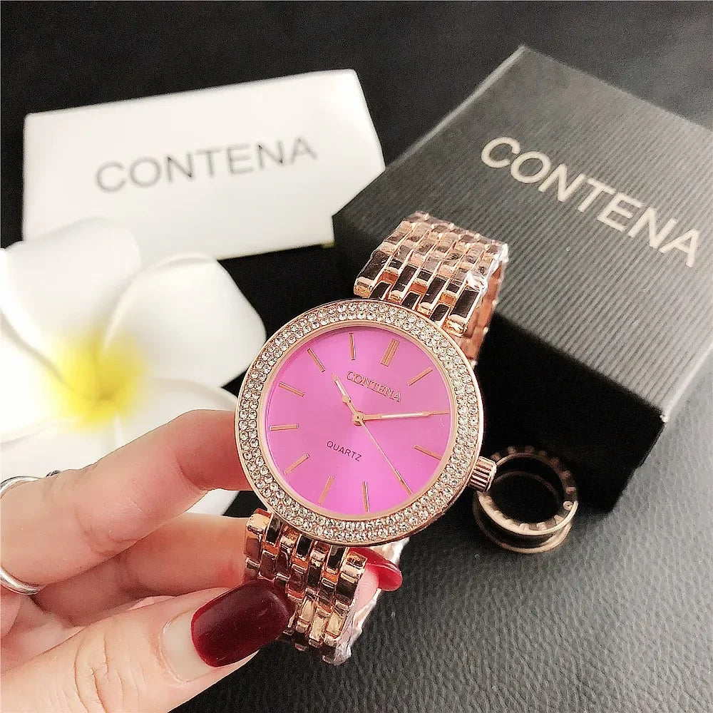 New Fashion Luxury Ladies Watches for Women Luxury Brand Stainless Steel Roman Numeral Watch Relogio Feminino