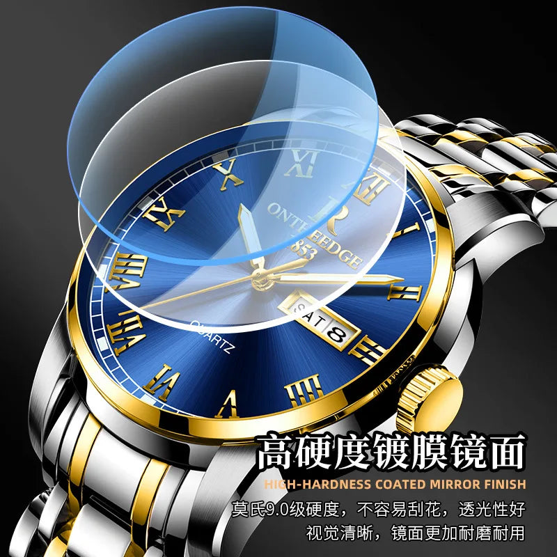 、RuiZhiYuan Swiss Fashion Watch - Waterproof Luminous Men's Alloy Quartz Watch, High-Value Business Dress Watch