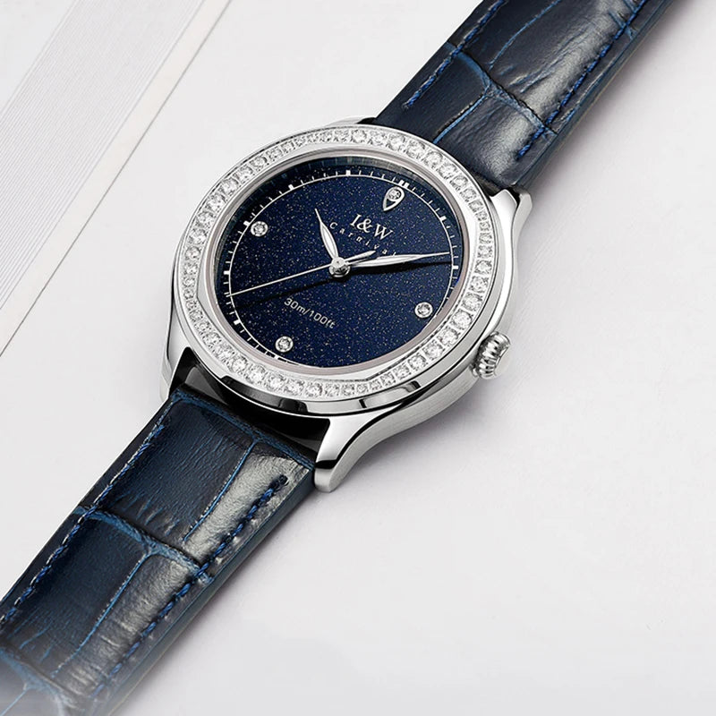Relogio Feminino IW Fashion Diamonds Watches for Woman Sapphire Leather Luminous Waterproof Switzerland Made Quartz Watches 2025