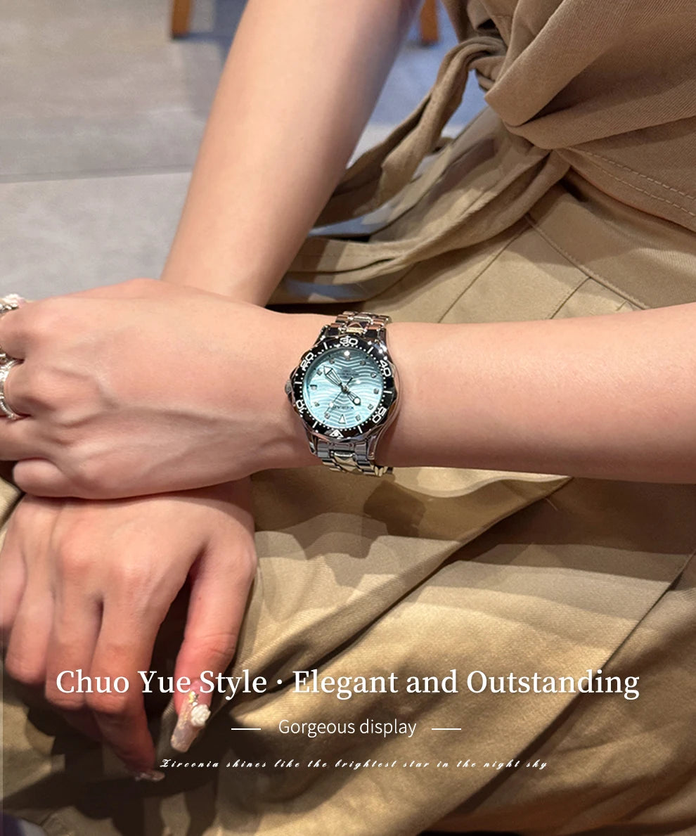 X-GEAR Women's New Watch Fully Automatic Mechanical Watch Light Luxury Temperament Waterproof Watch for Women