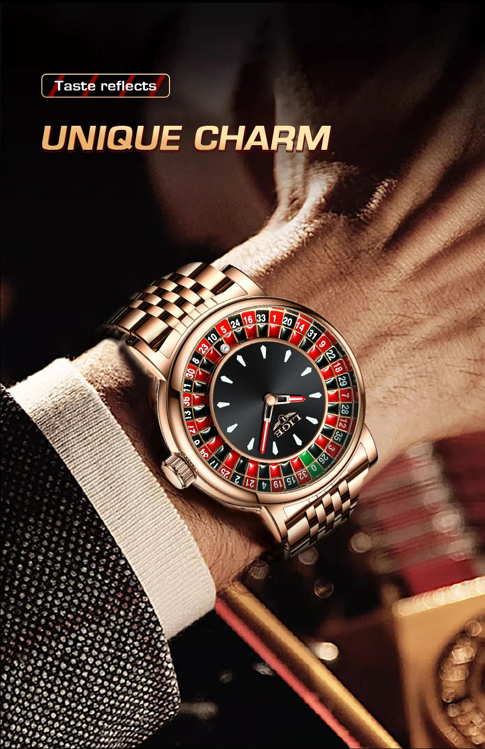 LIGE Unique Creative Men's Watches Fashion Casual Stainless Steel Rotating Dial Roulette Waterproof Classic Quartz Man Watch New
