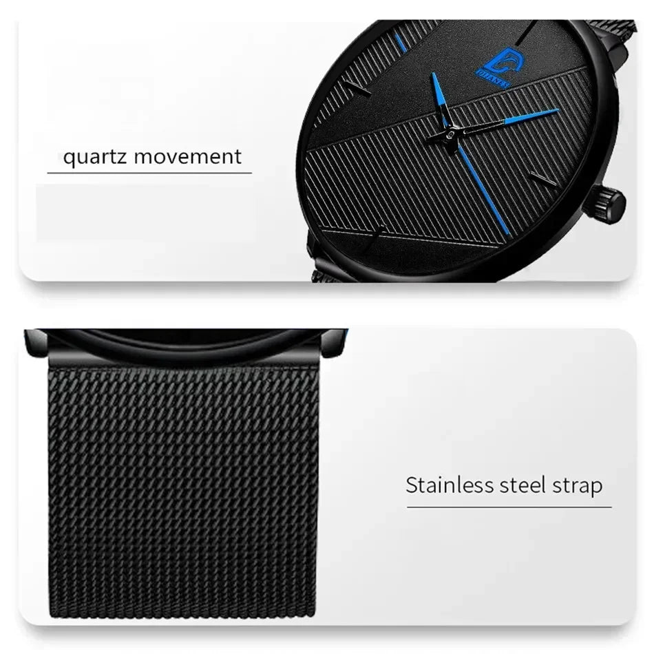 reloj hombre Watches Mens 2023 Minimalist Men's Fashion Ultra-thin Watch Simple Men Business Quartz Wristwatch relogio masculino