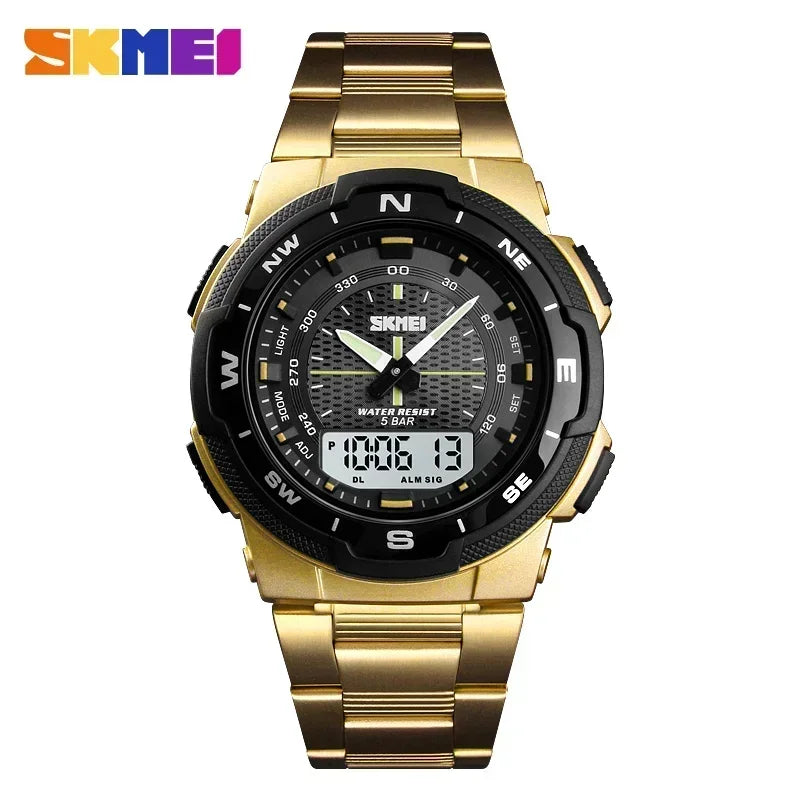 SKMEI 1370 Luxury Full Steel Business Waterproof Watch Relogio Masculino Watch Men Fashion Sport Quartz Clock Mens Watches
