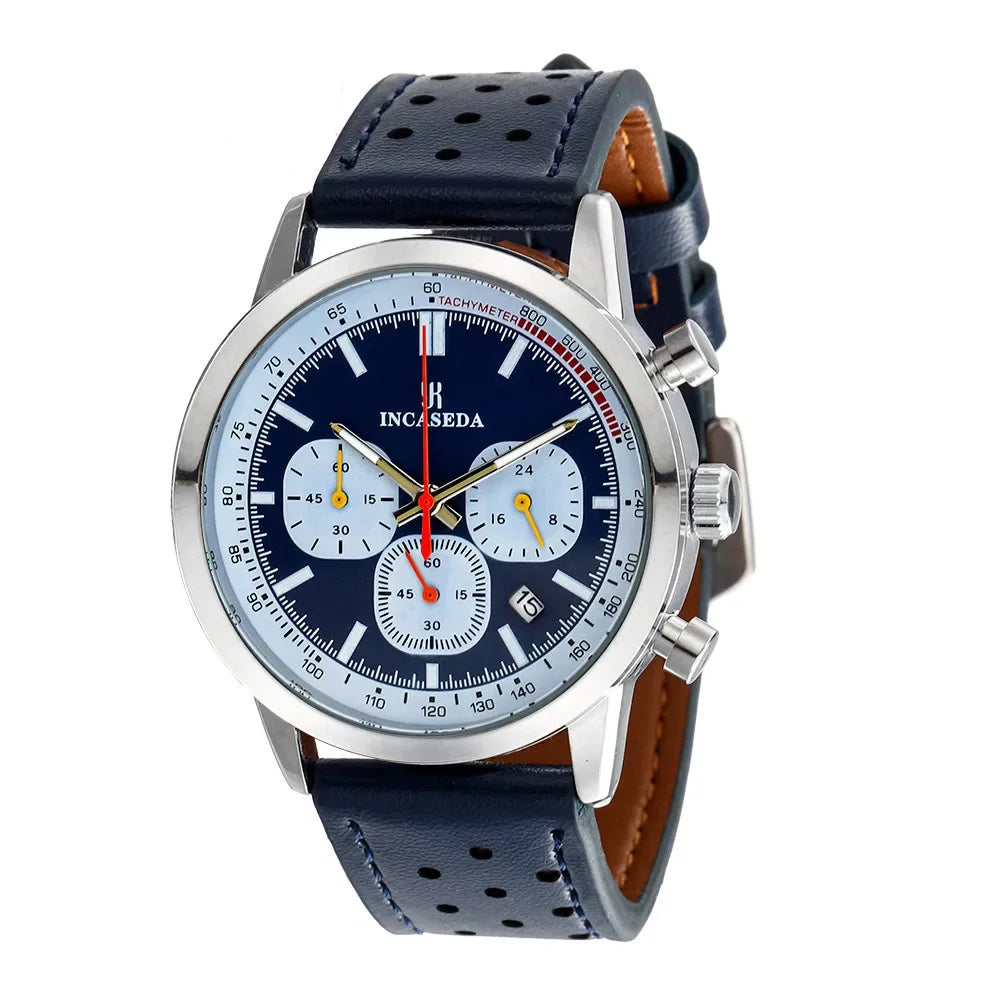 Hot Sale Couple Watch Luminous Chronograph Quartz Leather Multifunctional Sports with Qualification