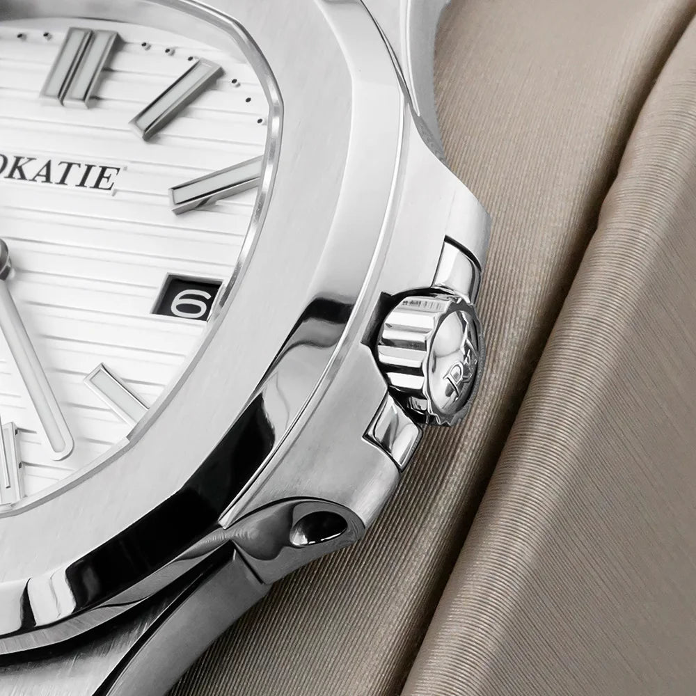 ROKATIE 2024 Luxury 9015 Japanese Movement Stainless Steel Watch 38mm Case Luminous Feature Day 50m Waterproof Watches for men