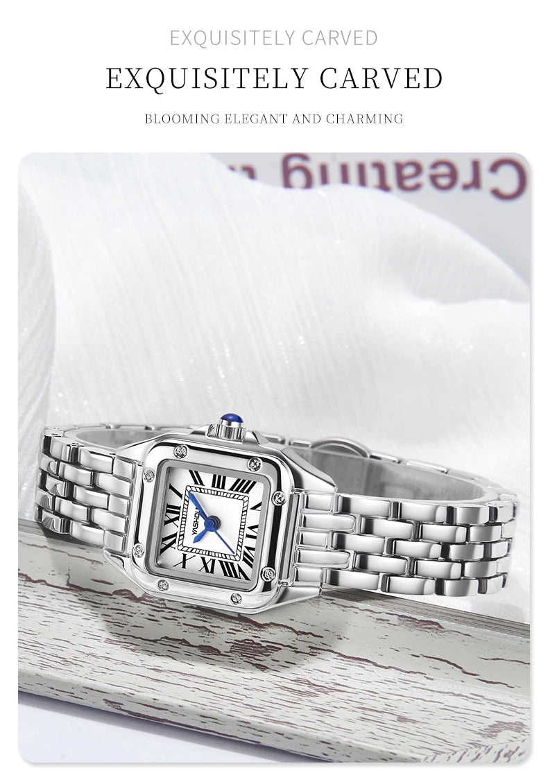 2025 Elegant Fashion Women's Watches Luxury Brand Original Quartz Watch for Ladies Waterproof Stainless Steel Luminous Date