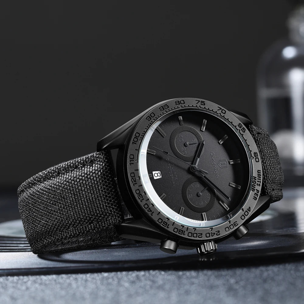 QINGXIYA Fashion Chronograph Quartz Watch for Men Sports Leather Strap Waterproof Date Luxury Mens Watches Relogio Masculino