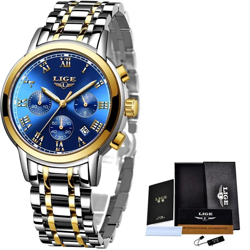 Relojes Hombre 2024 New LIGE Watches Men Luxury Brand Chronograph Male Sport Watches Waterproof Stainless Steel Quartz Men Watch