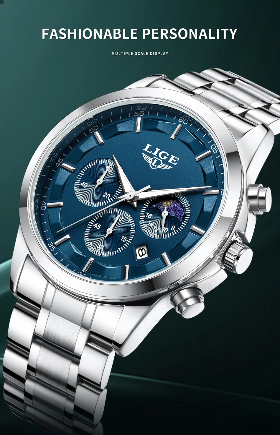 LIGE 2025 New Luxury Mens Watch Fashion Business Quartz Wristwatches Sports Waterproof Luminous Steel Watches Men Reloj Hombre