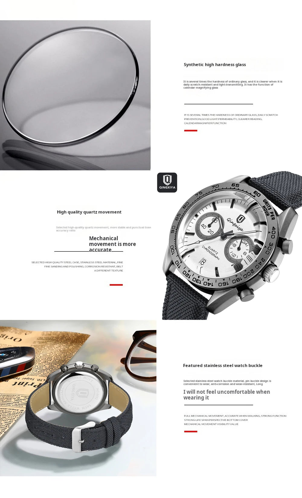 QINGXIYA Fashion Date Quartz Men Watches Top Brand Luxury Male Clock Chronograph Sport Mens Wristwatch Hodinky Relogio Masculino
