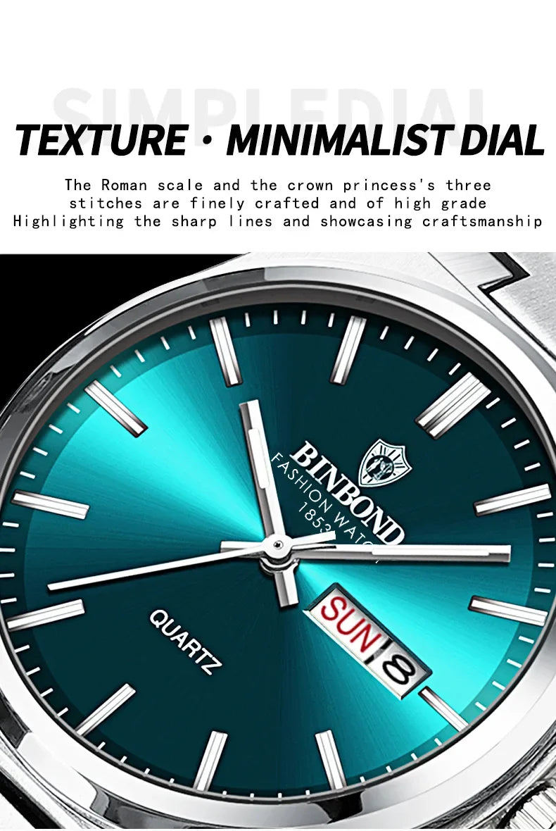 Luxury Square Sport Man Wristwatch Waterproof Luminous Chronograph Quartz Men's Watches Stainless Steel Men Watch Reloj