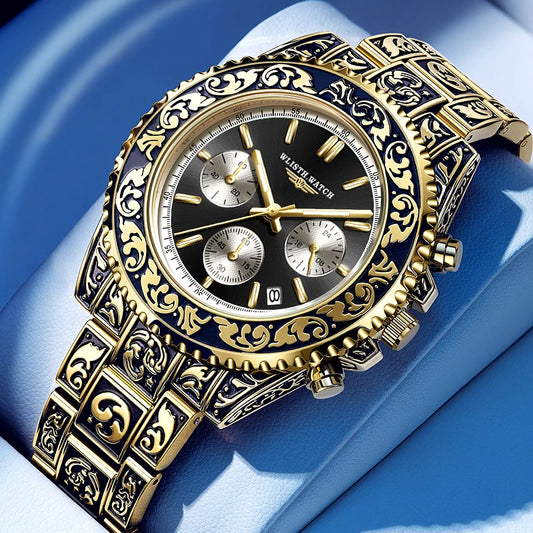 Retro Luxury Watches for Man Automatic Watch Sculpture Wrist Watch Waterproof Stainless Steel Watch Men's Clock Vintage reloj