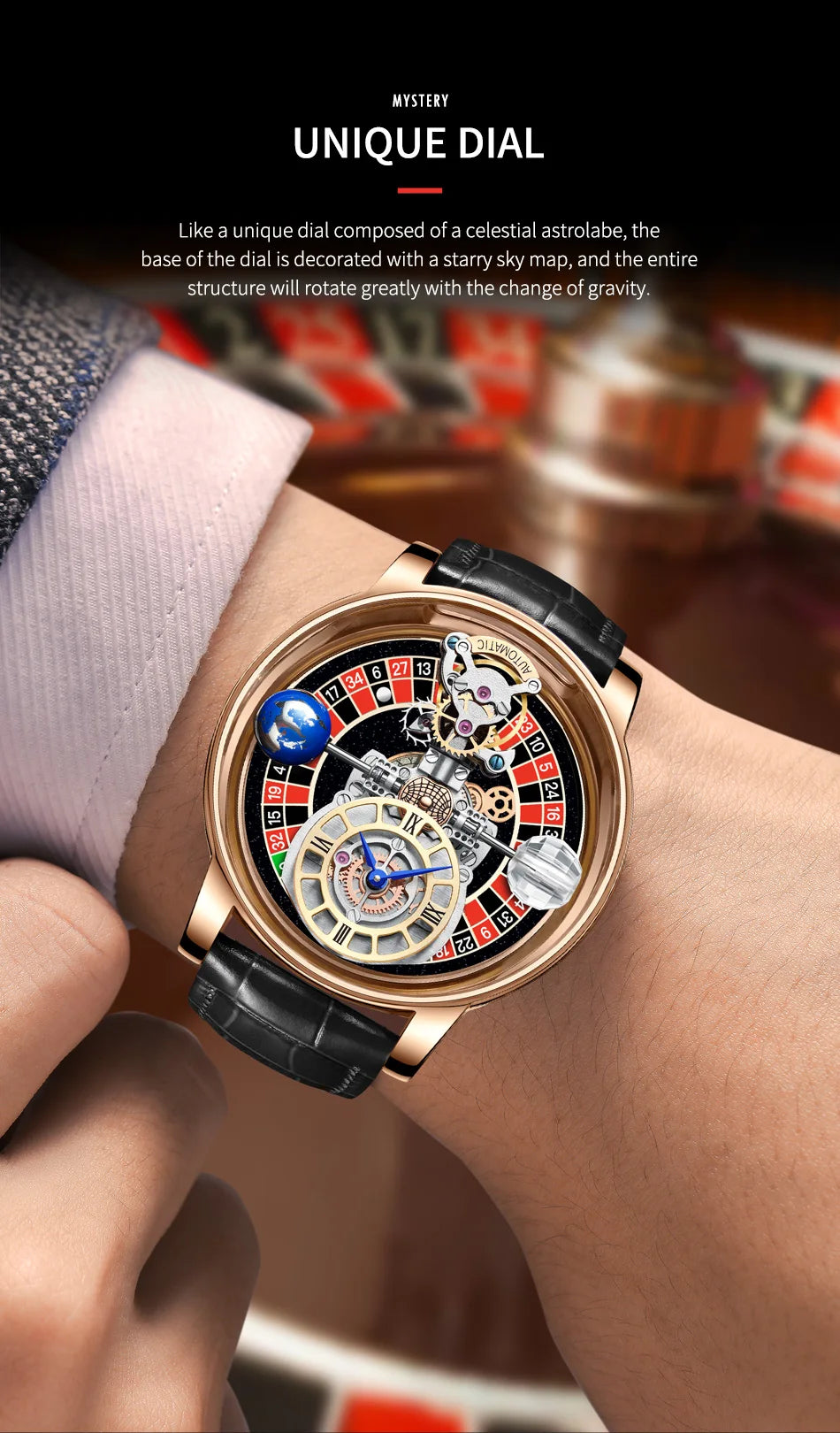 Las Vegas Roulette PINDU DESIGN Mens Watches Top Brand Luxury Astronomia Quartz Watch Montre Homme