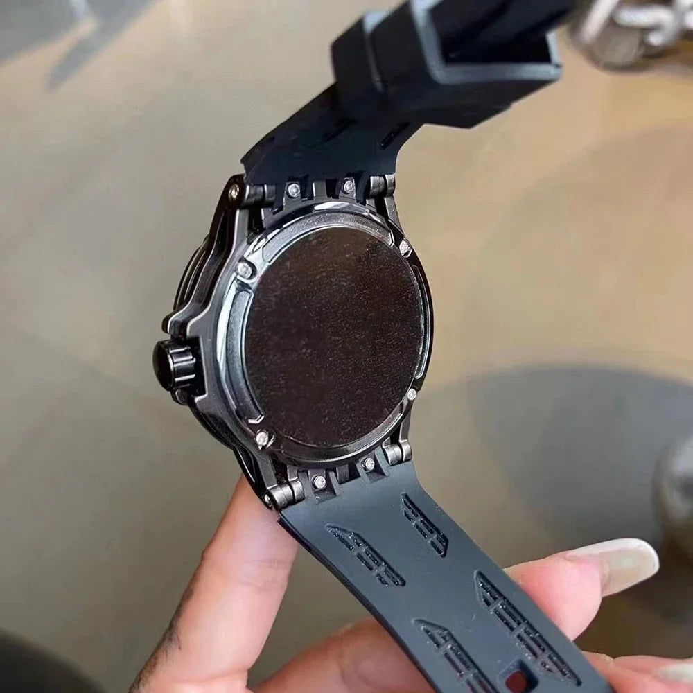 Luxury 3D Creative 2025 Quartz Watches Men AAA Cool 49mm Big Dial Rubber Strap Waterproof Original Wristwatch Relogio Masculino