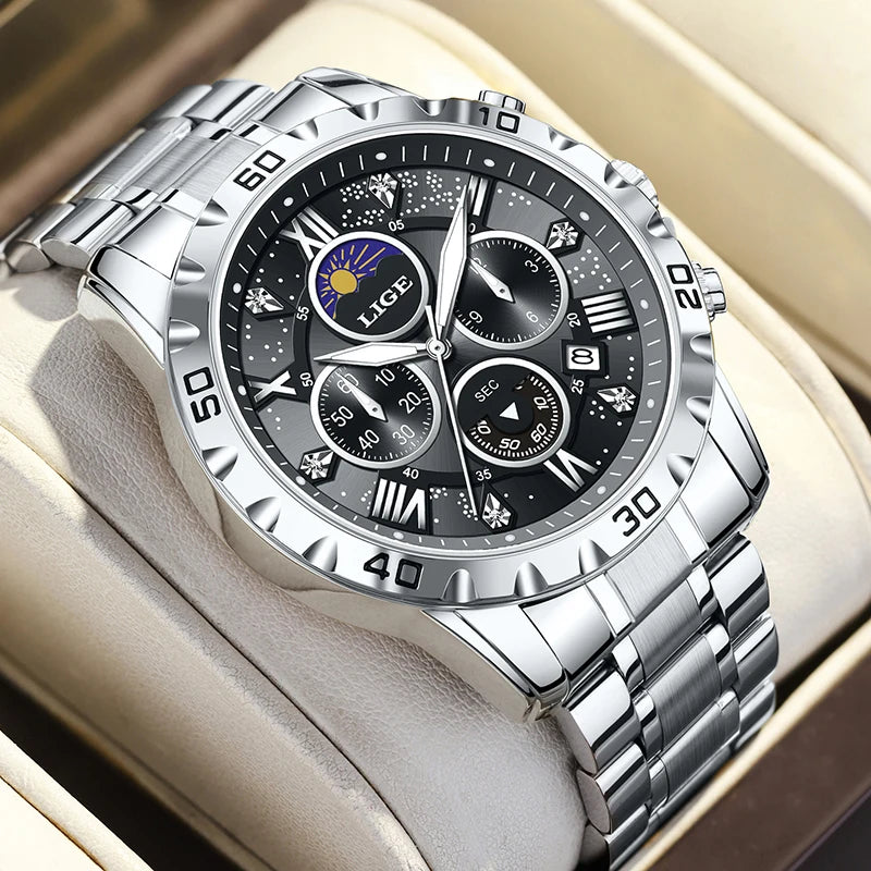 LIGE Woman Watches Rose Gold Top Brand Luxury Green Watch Women Quartz Waterproof Women's Wristwatch Ladies Girls Watches Clock