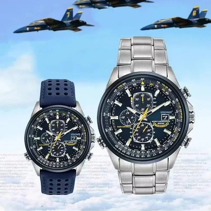 2025 new men's business multifunction fantasy round luxury wristwatch stainless steel strap quartz watch with date