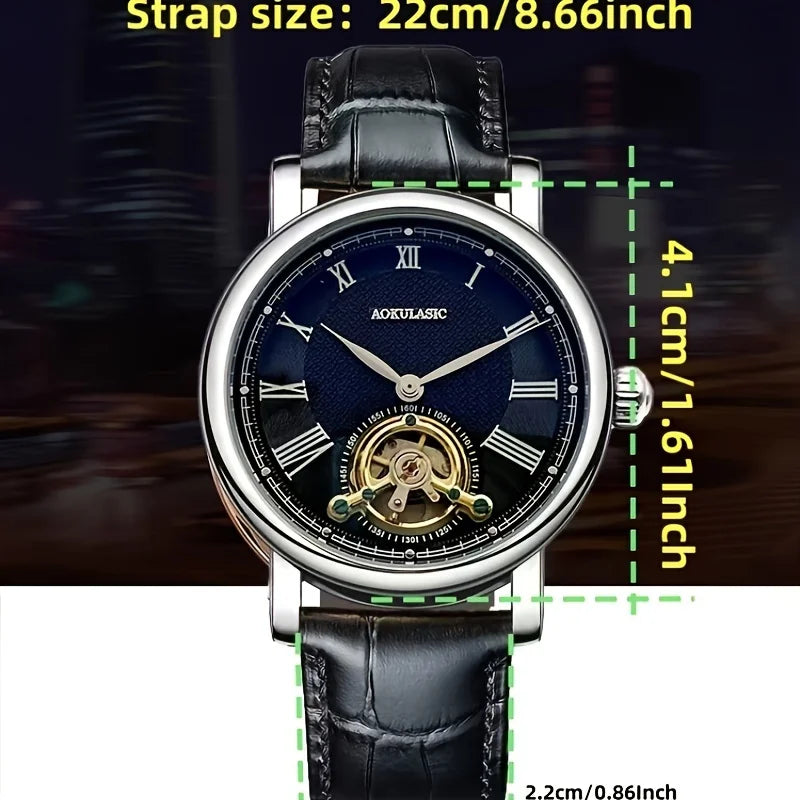 New Mechanical Watch, Fully Automatic, Hollow-Out, Luxurious Men's Watch, High Appearance Value, Cool, Best-Selling Watch for Men, Fashionable Business Casual, Stylish Trendy Men's Wristwatch, Top Choice for Gift-Giving, High