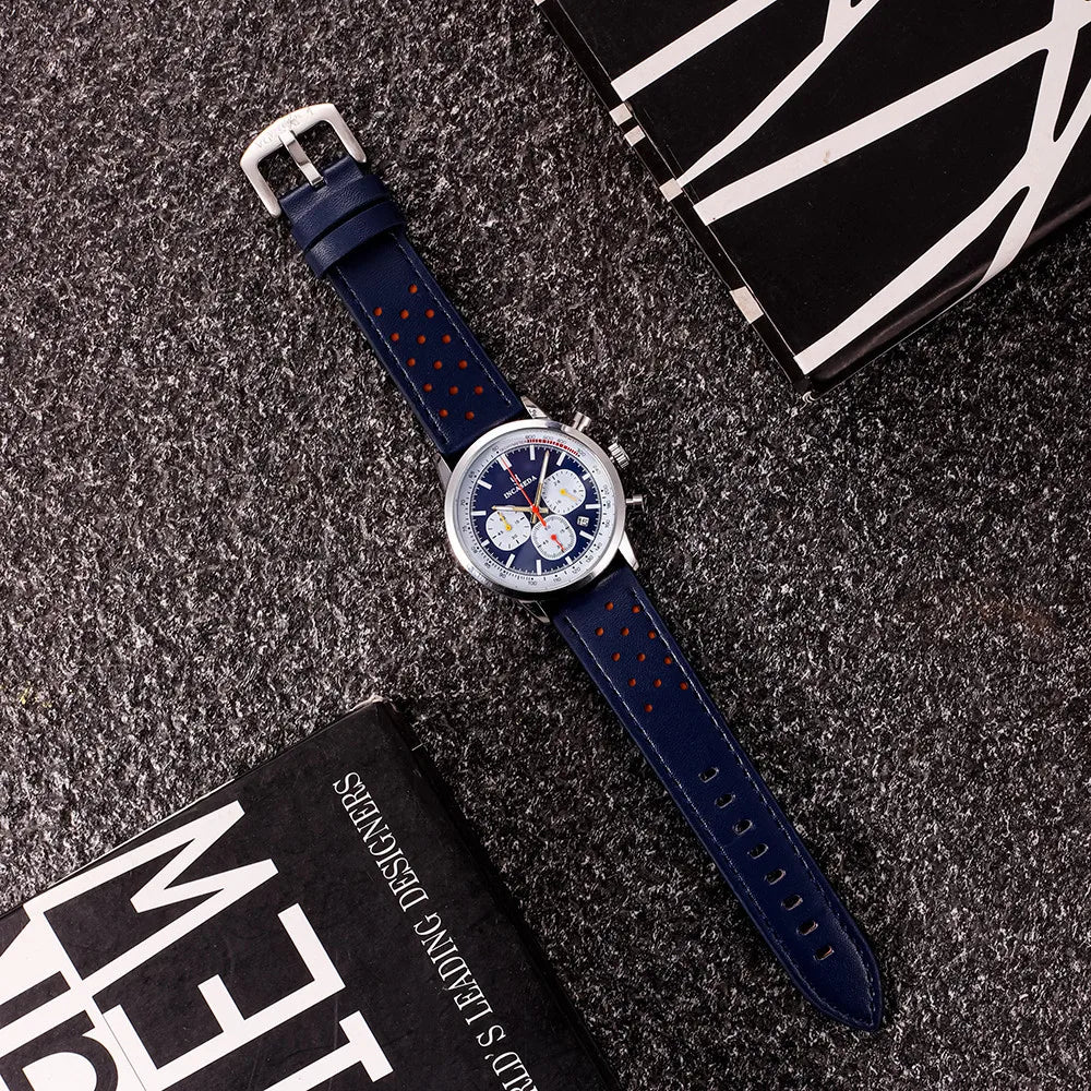 Hot Sale Couple Watch Luminous Chronograph Quartz Leather Multifunctional Sports with Qualification