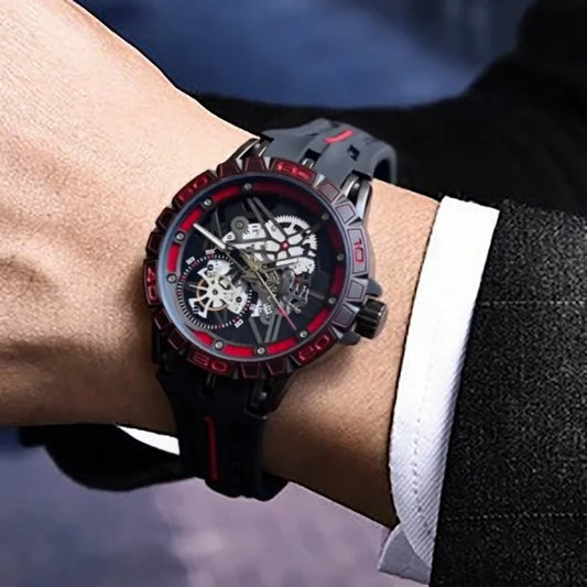 Luxury 3D Creative 2025 Quartz Watches Men AAA Cool 49mm Big Dial Rubber Strap Waterproof Original Wristwatch Relogio Masculino