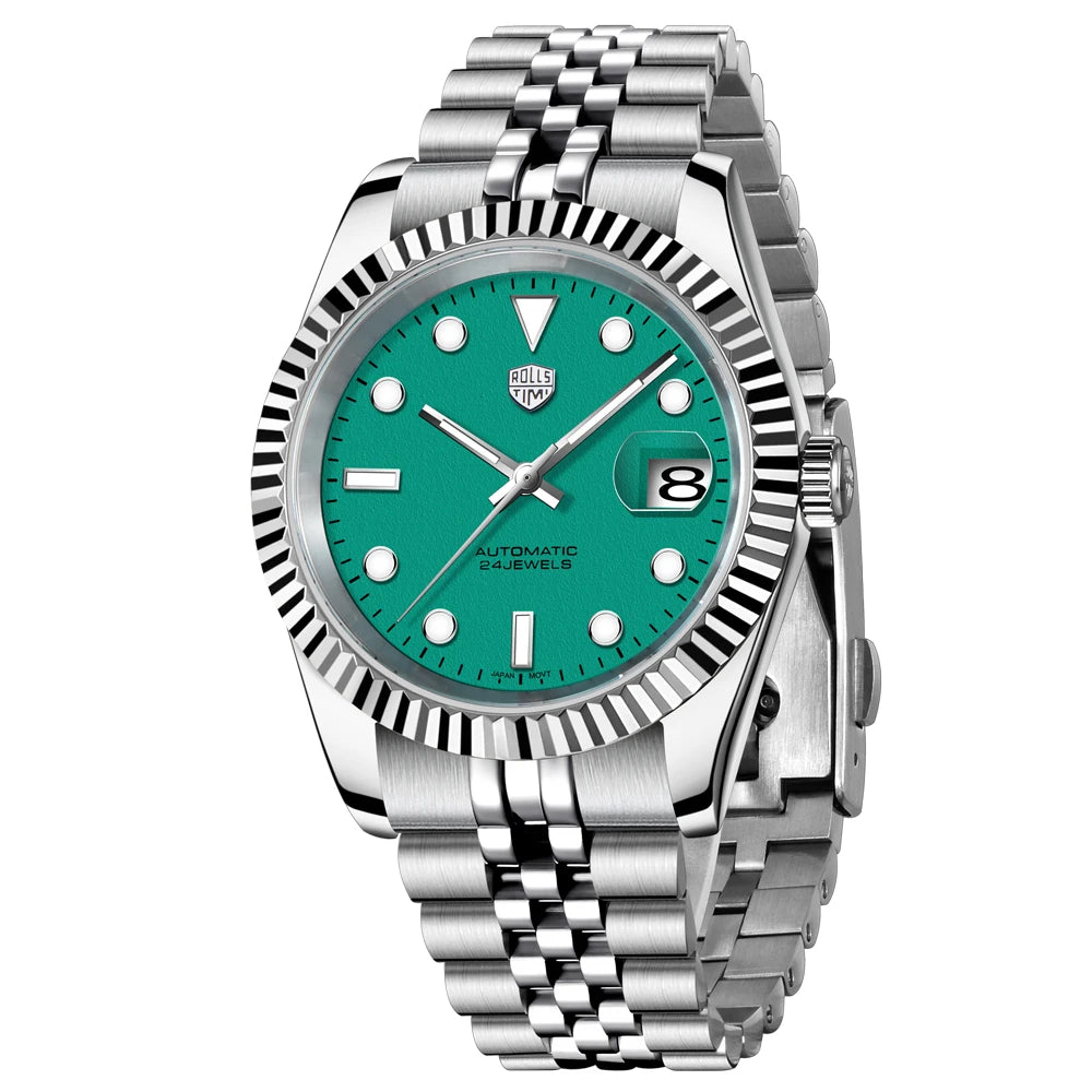 2025 New RollsTimi Men's Watches Mechanical Wristwatches Luminous Dial Automatic Watch For Men Top Luxury AR Sapphire Waterproof