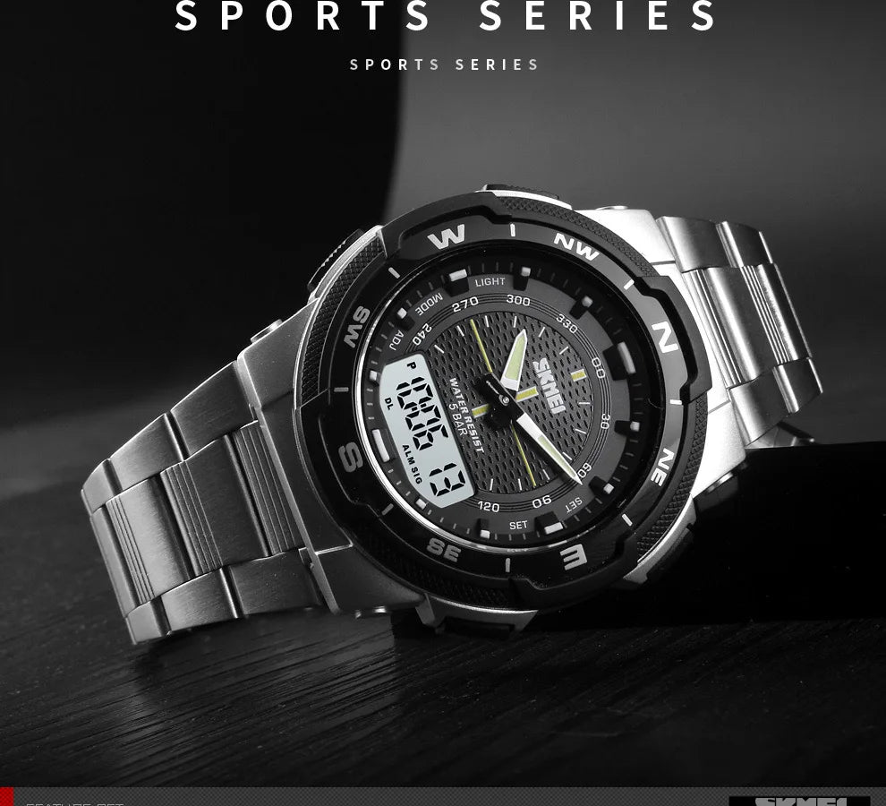 SKMEI 1370 Luxury Full Steel Business Waterproof Watch Relogio Masculino Watch Men Fashion Sport Quartz Clock Mens Watches