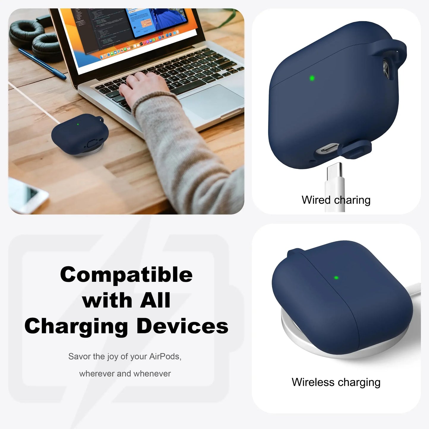 for AirPods Pro 3rd Generation Case Cover Earphone Accessories Soft Silicone Case with Keychain & Cleaning Kit for AirPods Pro 3